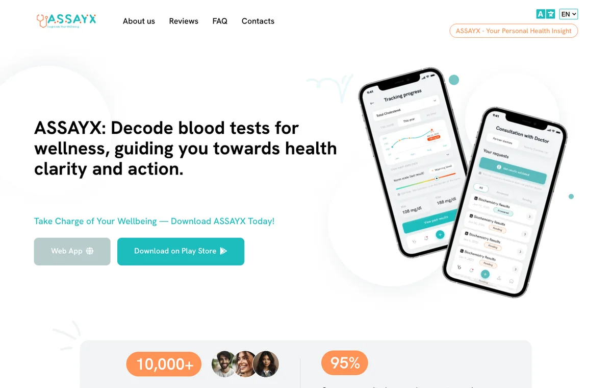 assayx.ai AI health insights mobile app screenshot